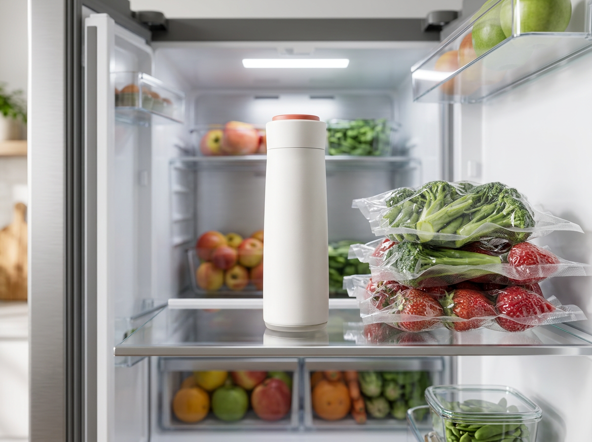 FreshyVac food storage demonstration