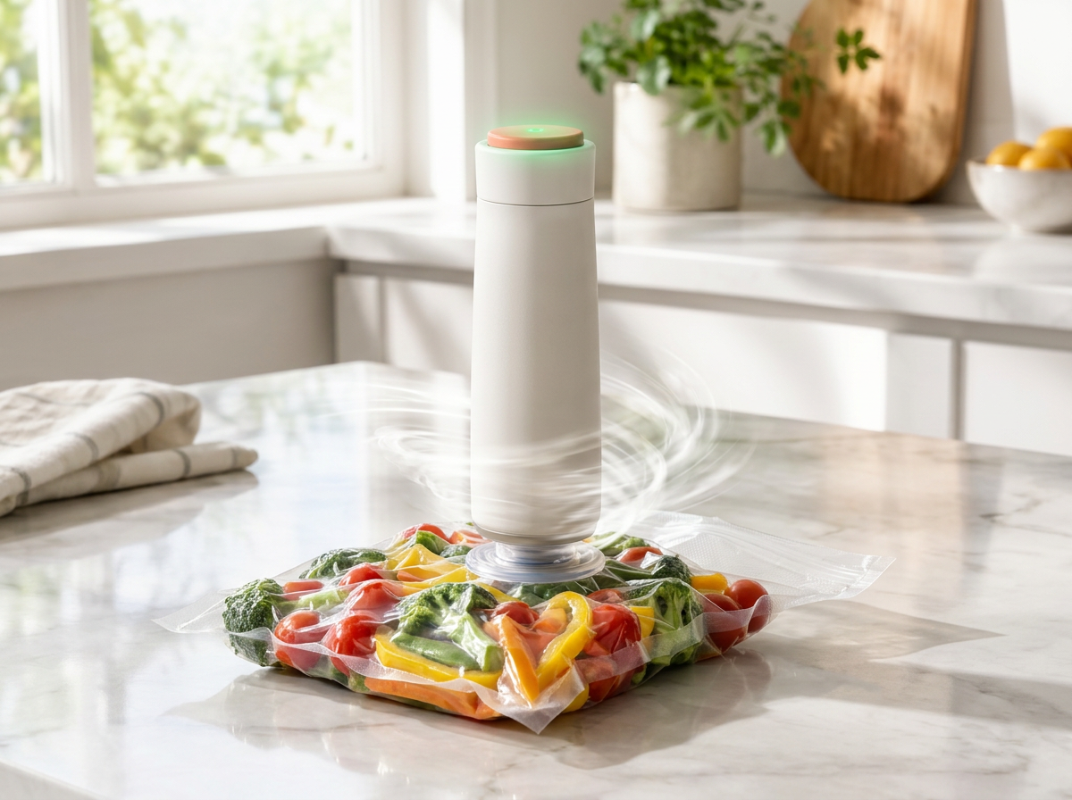 FreshyVac food storage demonstration
